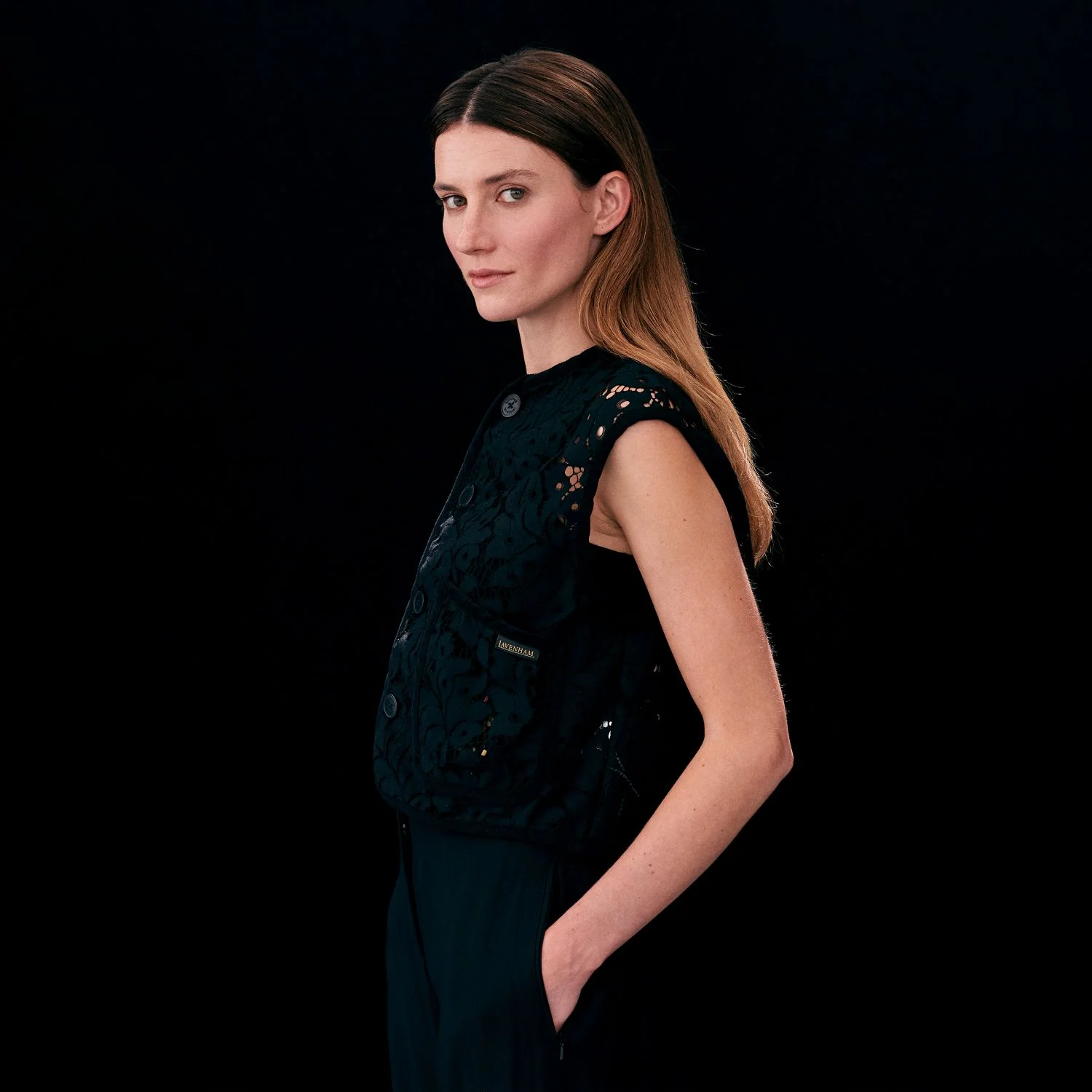 Black Edition Lace Cropped Cocoon Thornham - Image 3