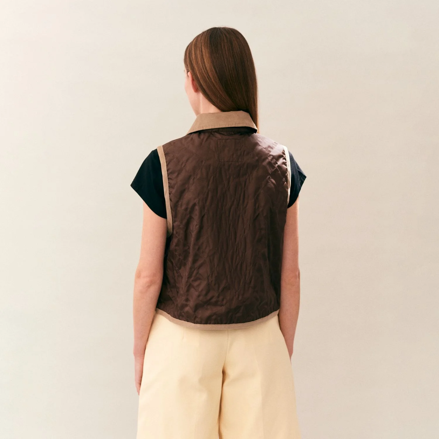 Unwadded Cropped Raydon Gilet - Image 6